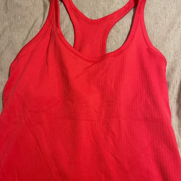 DSG Red Ribbed Racerback Tank Top - Picture 3 of 6